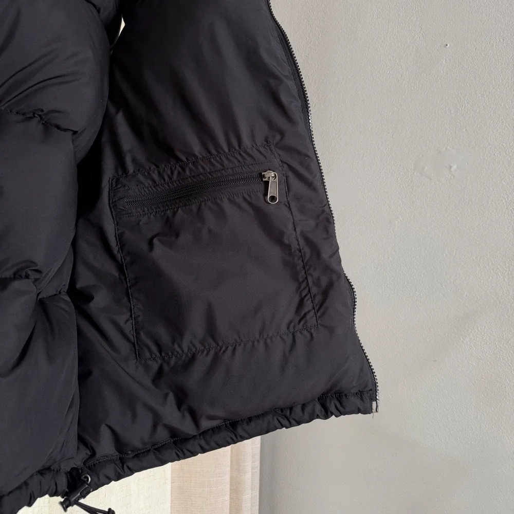 Vintage North Face Nuptse 700 Down Puffer Vest Packable Hood Men's Large Black